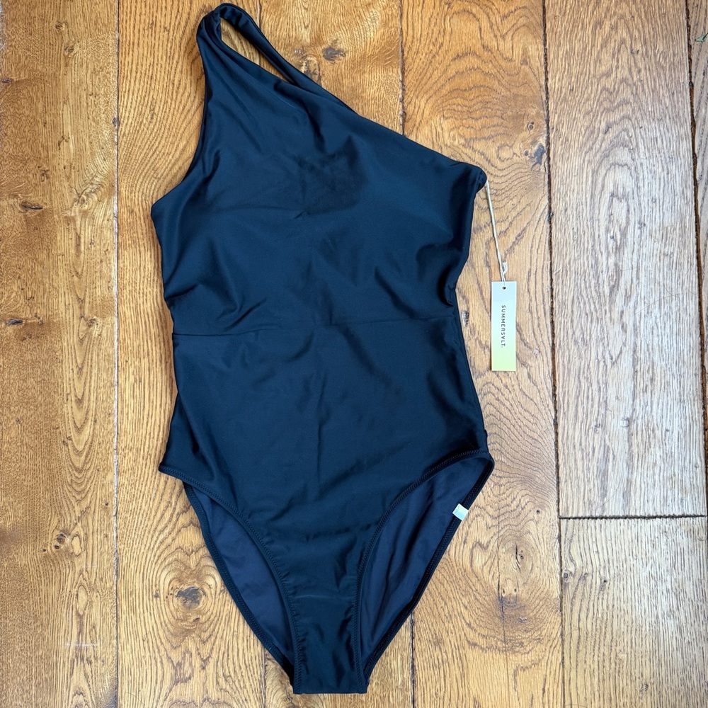 NWT Summersalt Ruched Sidestroke, Black, Size 6